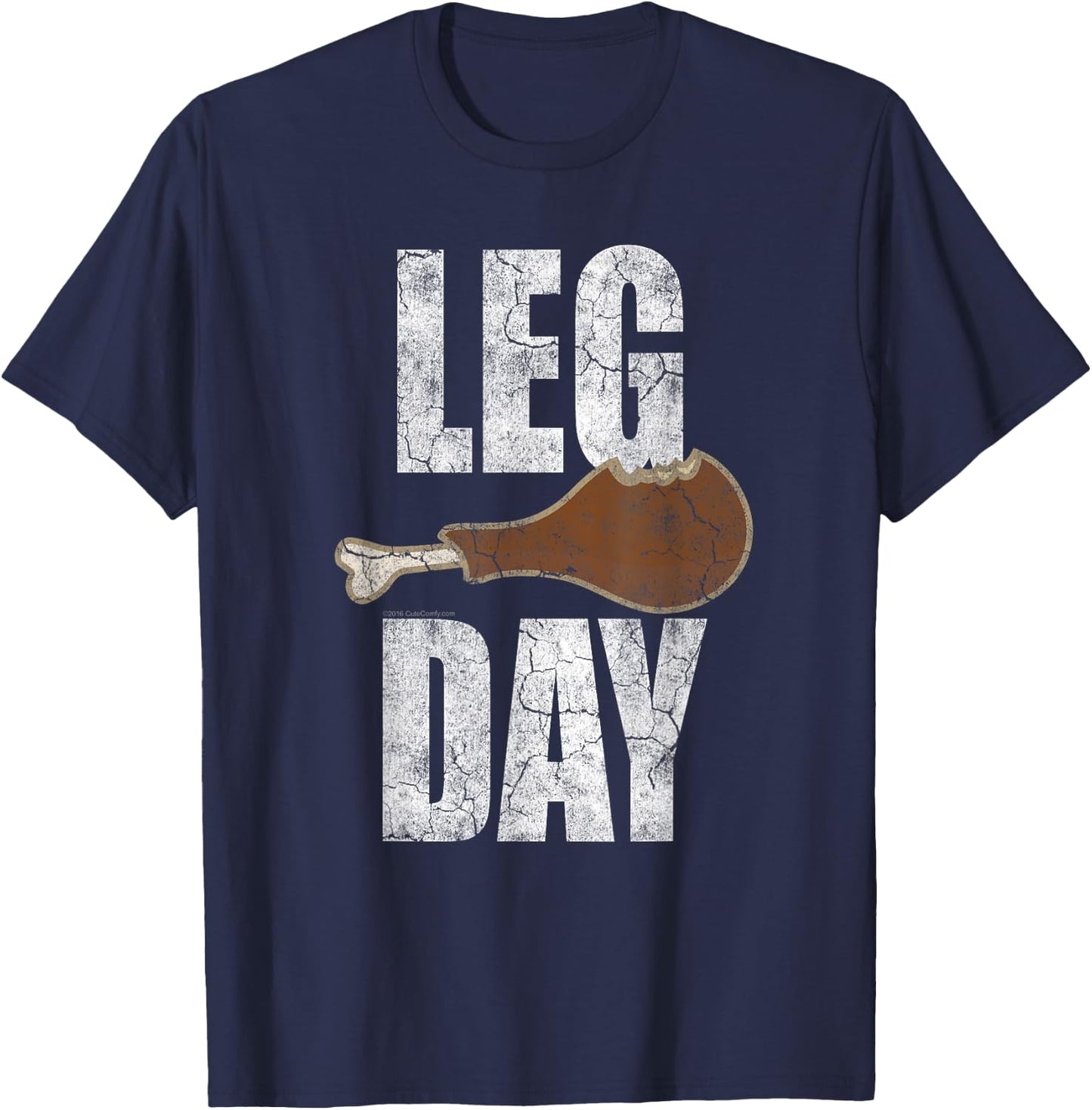 Funny Thanksgiving Leg Day Turkey Gym Workout T-Shirt - T-Shirt | Navy