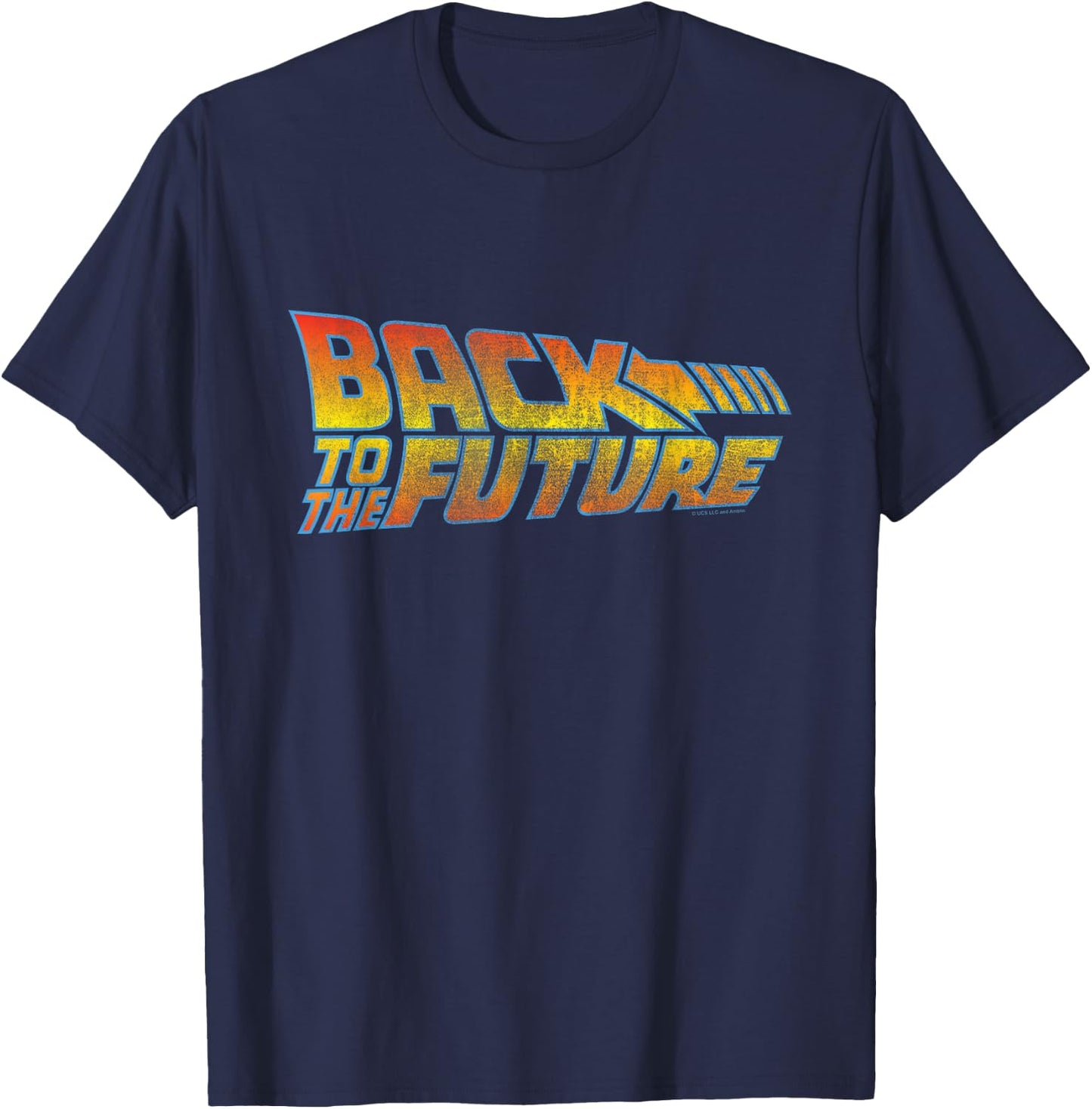 Back to The Future Distressed Logo T-Shirt - T-Shirt | Navy