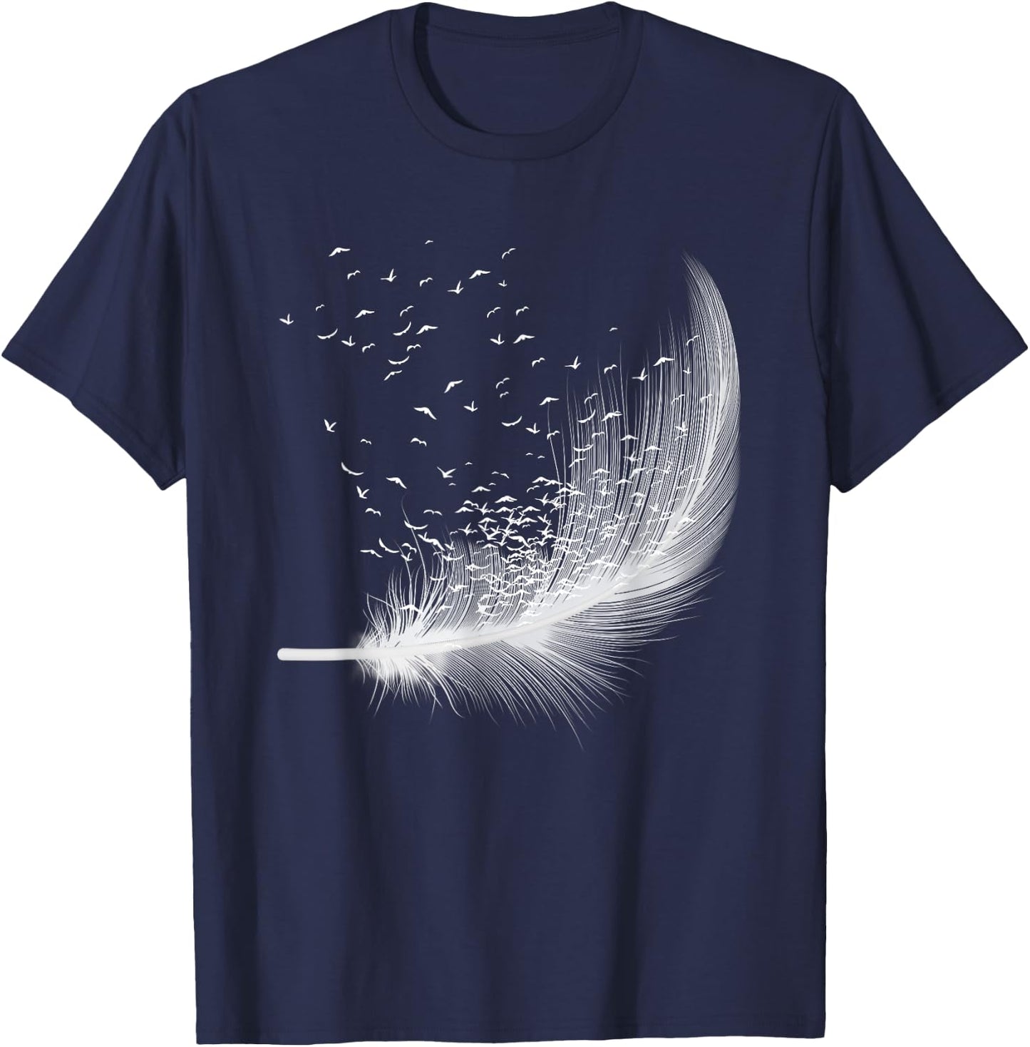 Bird Feather Silhouette Image Birdwatcher Birdwatching Lover T-Shirt - T-Shirt | Navy