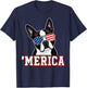 Merica Boston Terrier 4th of July T-Shirt - T-Shirt | Navy