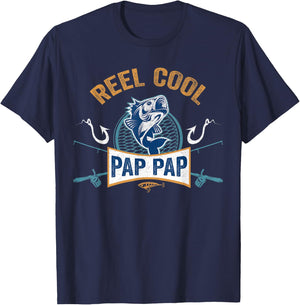 Reel Cool Pap Pap Fishing Fathers Day T-Shirt - T-Shirt | Navy