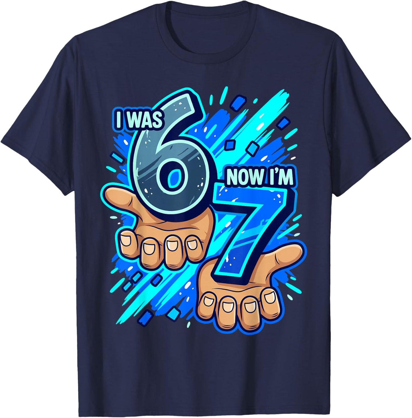 I was 6 Now I'm 7 7th Birthday 6 7 Birthday Boys T-Shirt - T-Shirt | Navy