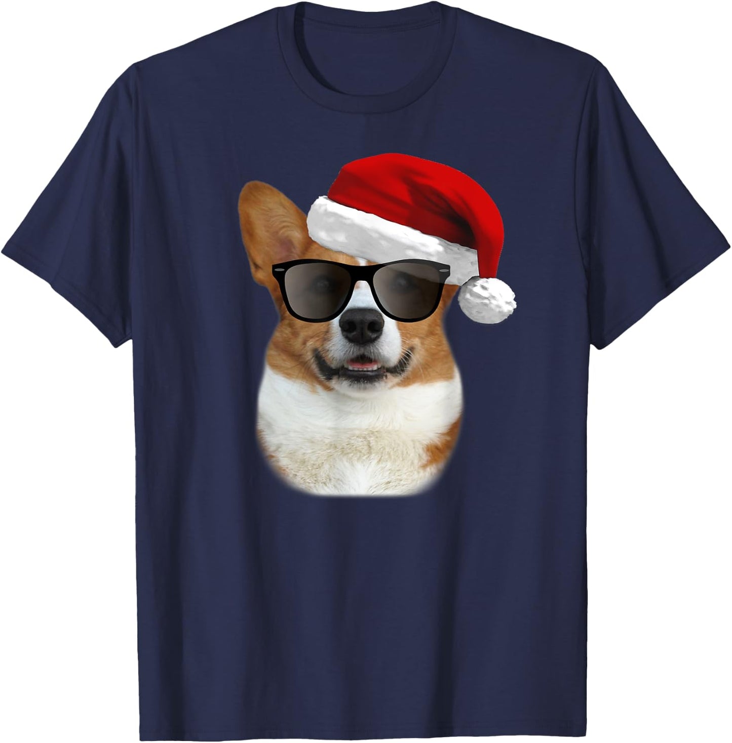 Corgi Christmas Shirt , Men & Kids - Corgi Santa T-Shirt - T-Shirt | Navy