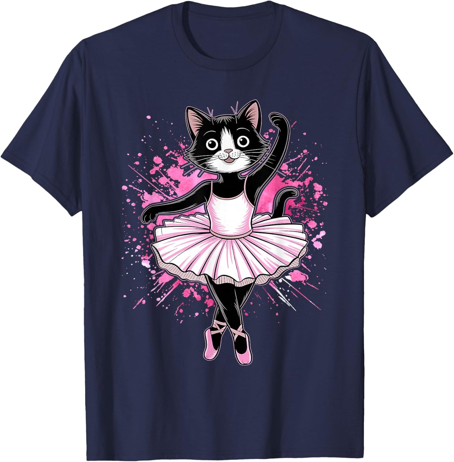 Rahmonty Designs Ballet Cat Lover Dance Recital Funny Black T-Shirt - T-Shirt | Navy