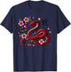 Chinese new year 2025 Cherry Blossoms Year of Snake Zodiac T-Shirt - T-Shirt | Navy