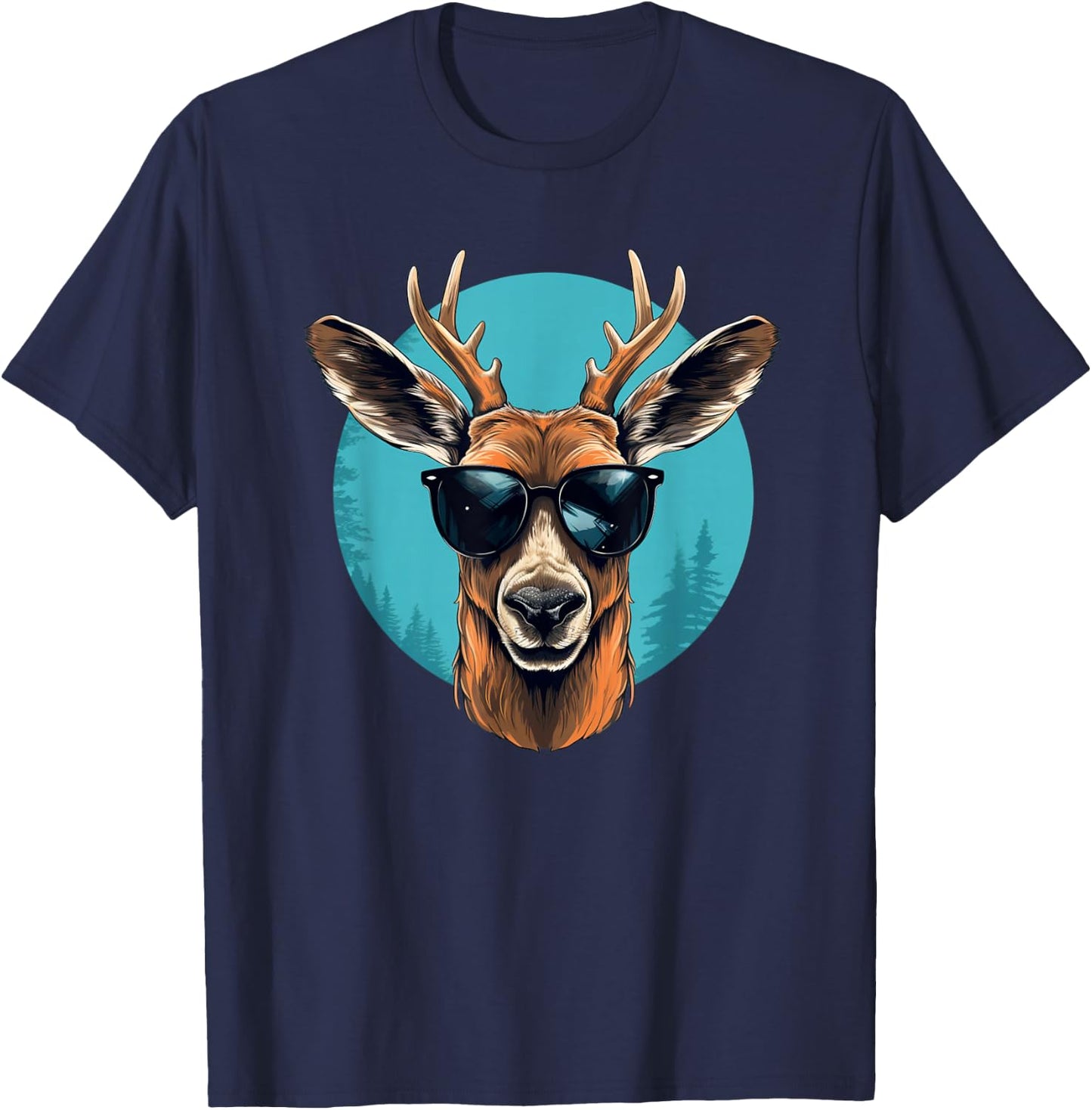 Funny Deer with Sunglasses Costume for Deers Lovers T-Shirt - T-Shirt | Navy