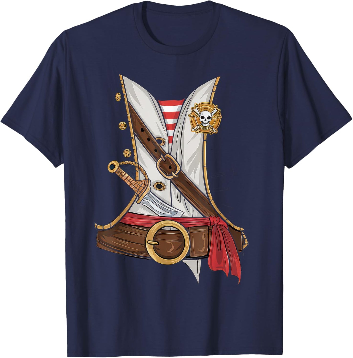 Pirate Costume Kids Sailor Captain Ahoy Shirt, Black, S T-Shirt - T-Shirt | Navy
