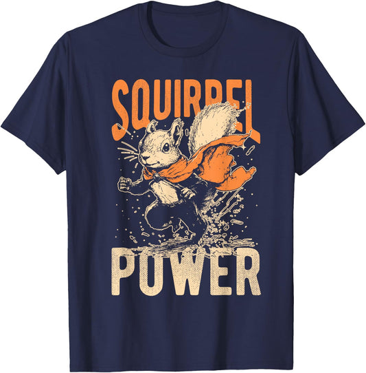 Squirrel POWER Squirrel Superhero T-Shirt - T-Shirt | Navy