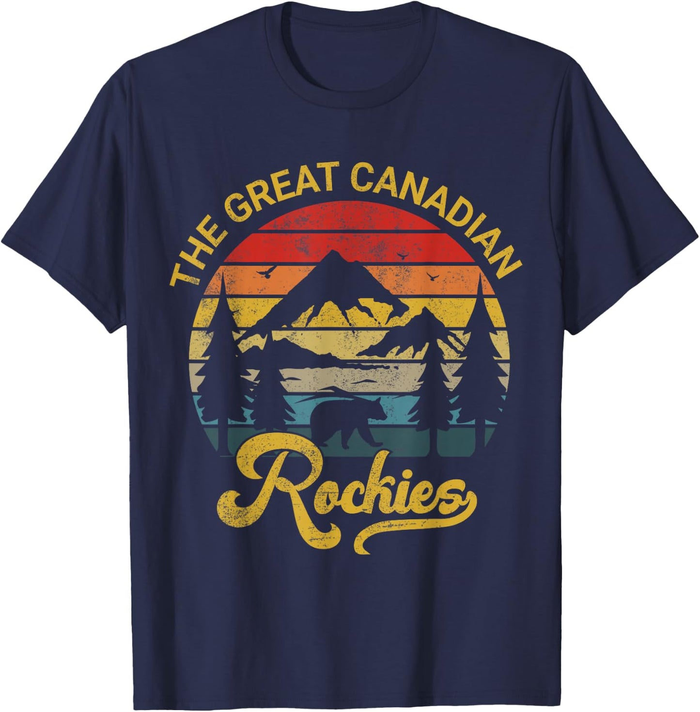 retro vintage Canadian Rockies souvenir T-Shirt - T-Shirt | Navy