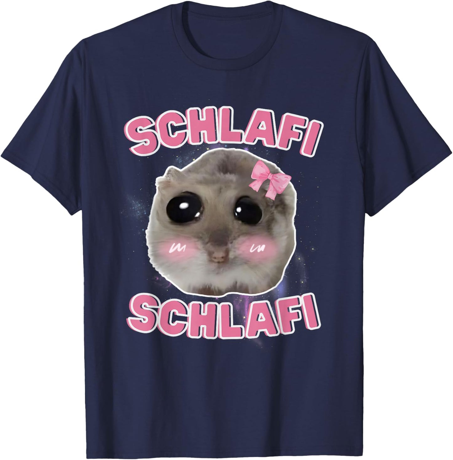 Schlafi Schlafi Funny Hamster Hamster Hamstie Meme Sleep , black T-Shirt - T-Shirt | Navy