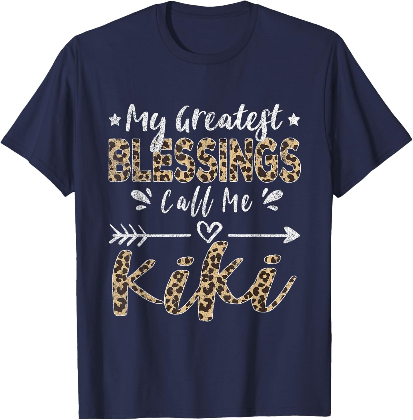 My Greatest Blessings Call Me Kiki Leopard T-Shirt - T-Shirt | Navy