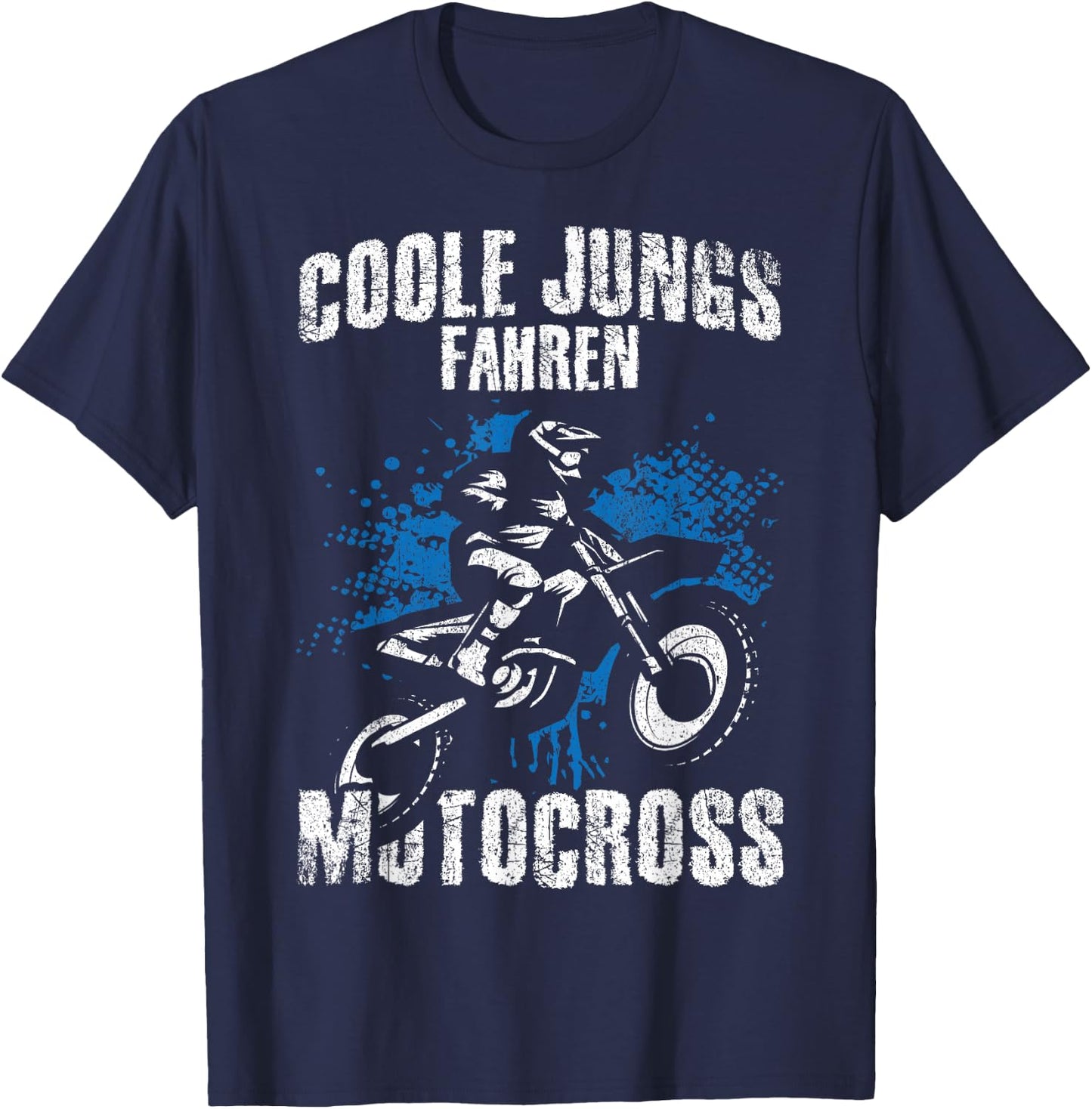Coole Boys Driving Motocross - Dirt Biker Children's , black, s T-Shirt - T-Shirt | Navy