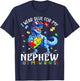 I Wear Blue For My Nephew Autism Awareness Dinosaur T Rex T-Shirt - T-Shirt | Navy