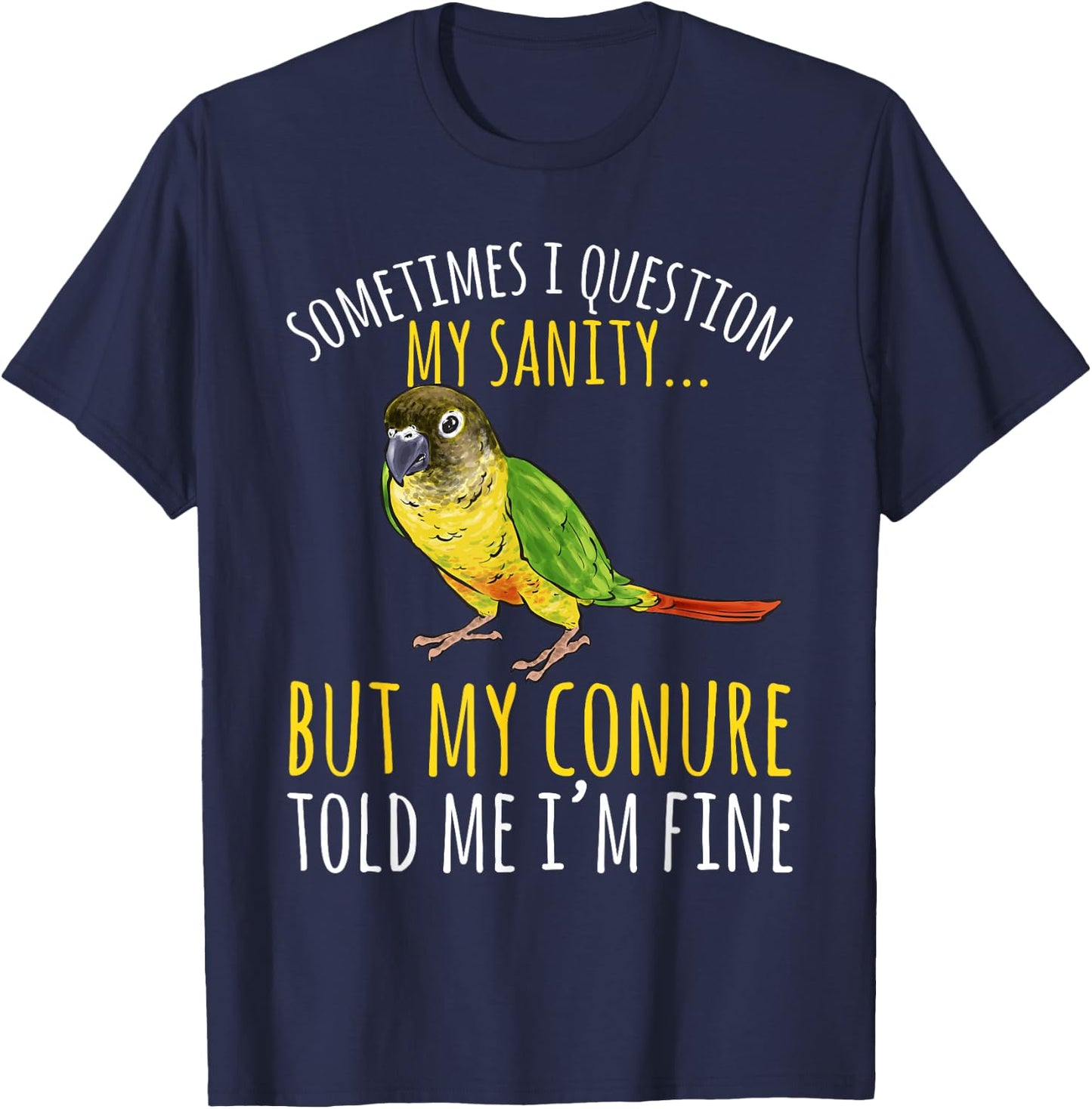 Green Cheek Conure Parrot Bird Conure T-Shirt - T-Shirt | Navy