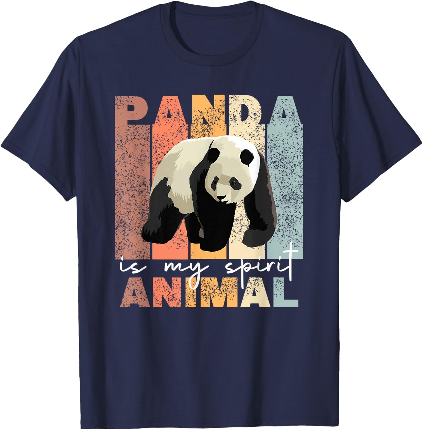 Panda Is My Spirit Animal - Cute Panda Vintage Pandas T-Shirt - T-Shirt | Navy