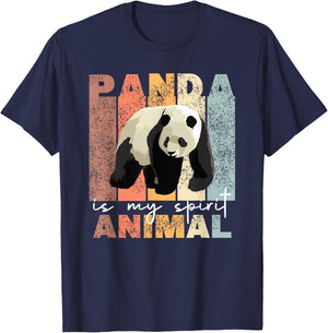 Panda Is My Spirit Animal - Cute Panda Vintage Pandas T-Shirt - T-Shirt | Navy
