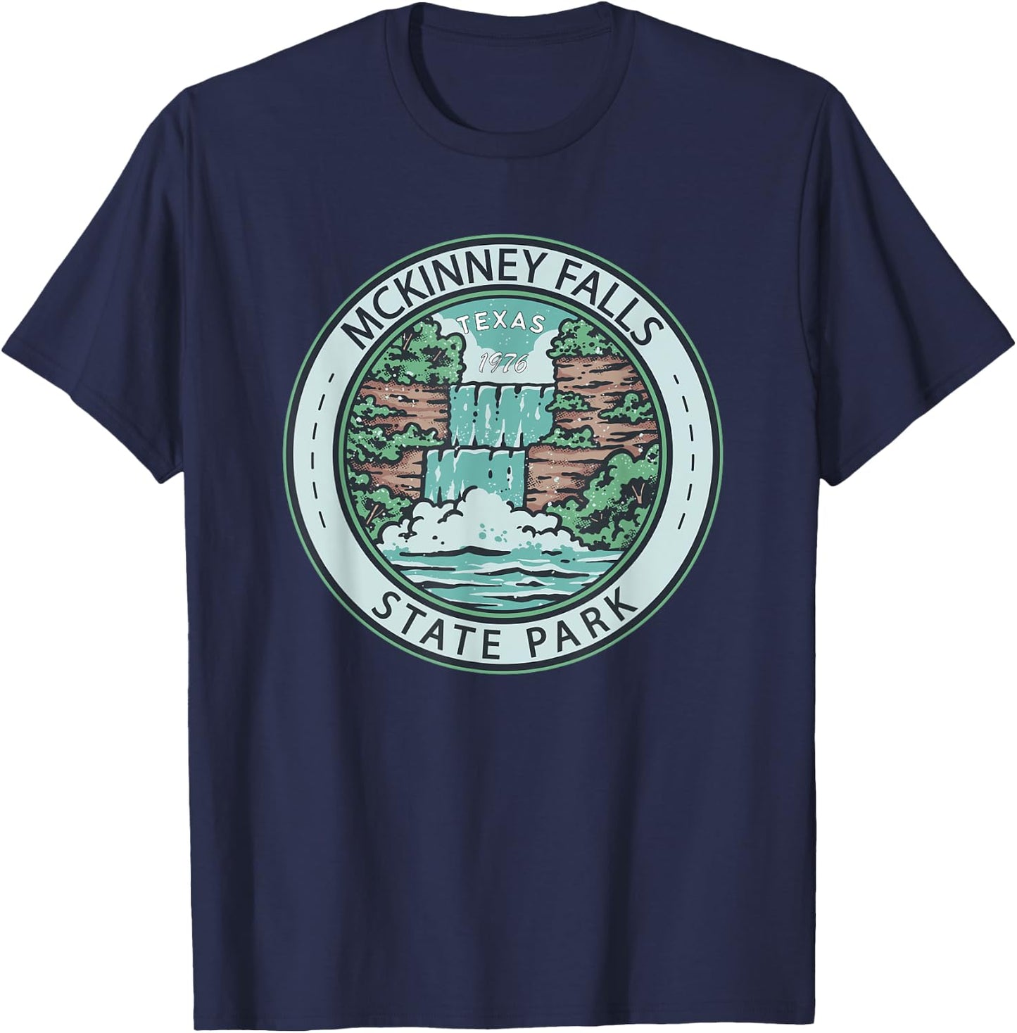McKinney Falls State Park Texas Badge Vintage T-Shirt - T-Shirt | Navy