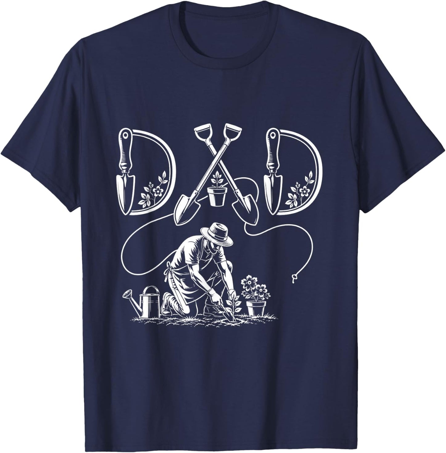 Gardening Dad Funny Gardener Plant Lover Garden dad T-Shirt - T-Shirt | Navy