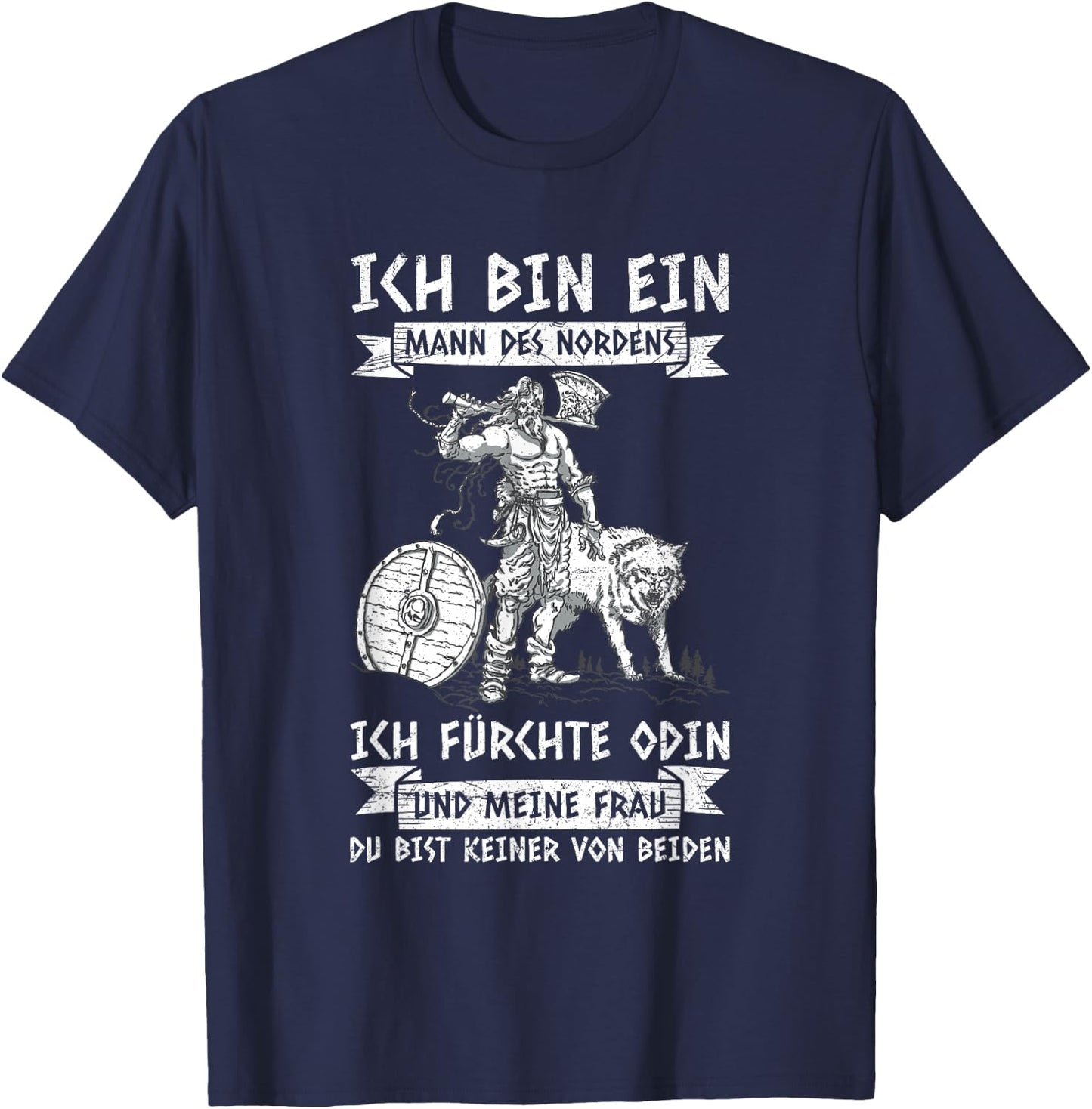 Men's Viking Ich Bin Ein Mann Des Nordens NordMEN , black, s T-Shirt - T-Shirt | Navy