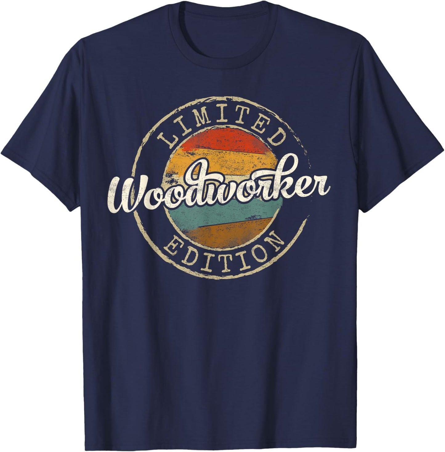 Woodworker Limited Edition Vintage Stamp Woodworking T-Shirt - T-Shirt | Navy