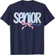 Girl Senior 2027 Class of 2027 Coquette Bow Graduation Grad T-Shirt - T-Shirt | Navy