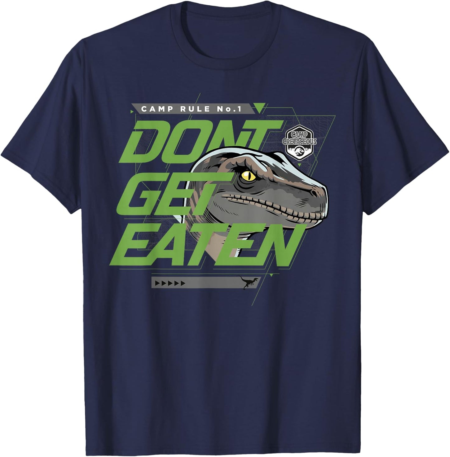 Jurassic World: Camp Cretaceous Rule 1 Don't Get Eaten T-Shirt - T-Shirt | Navy