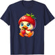 Cute Cartoon Duck Strawberry Fruit Whimsical T-Shirt - T-Shirt | Navy