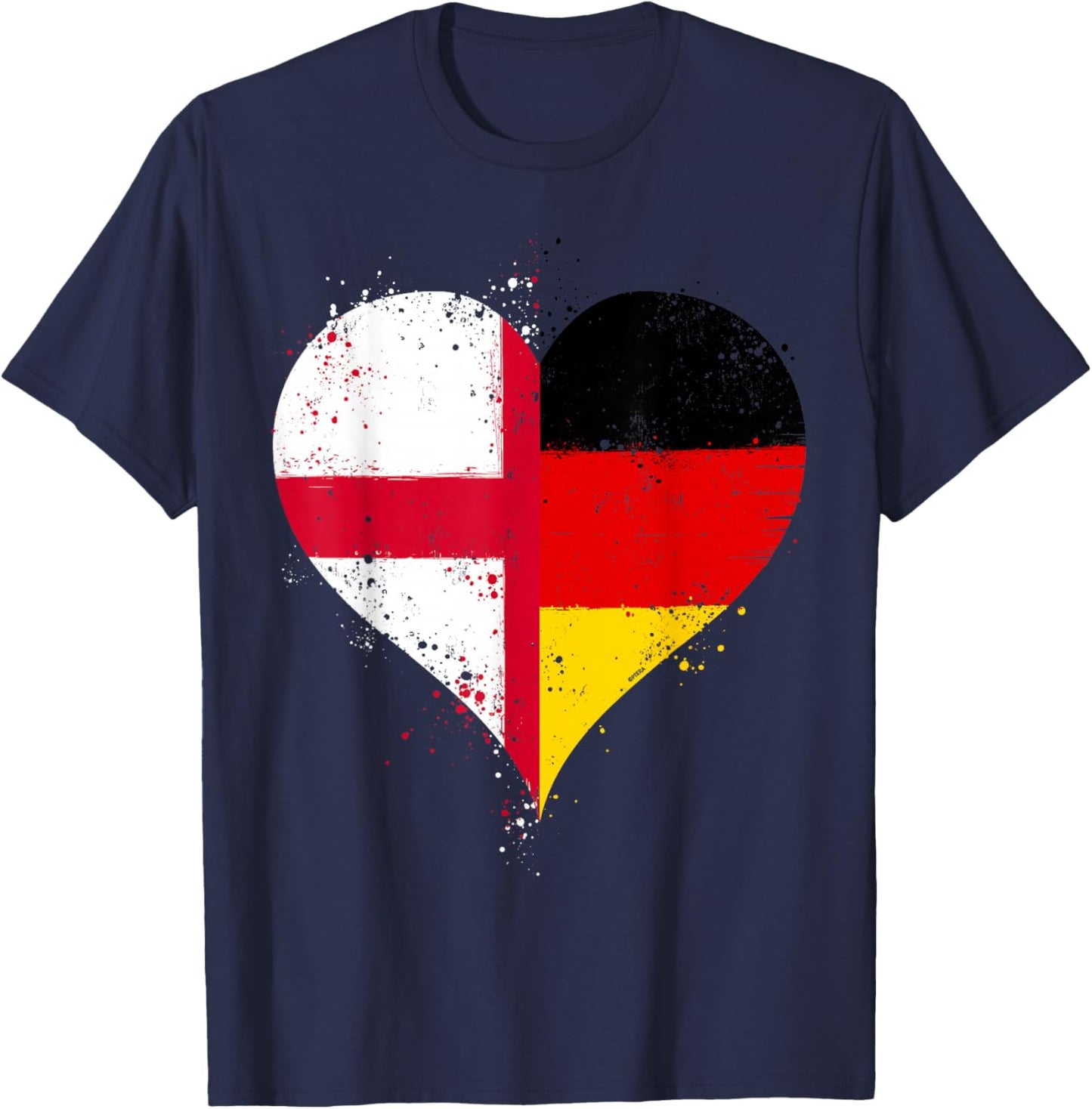 Coole Deutschland England Flagge für Englisch Deutsch Stolz T-Shirt - T-Shirt | Navy