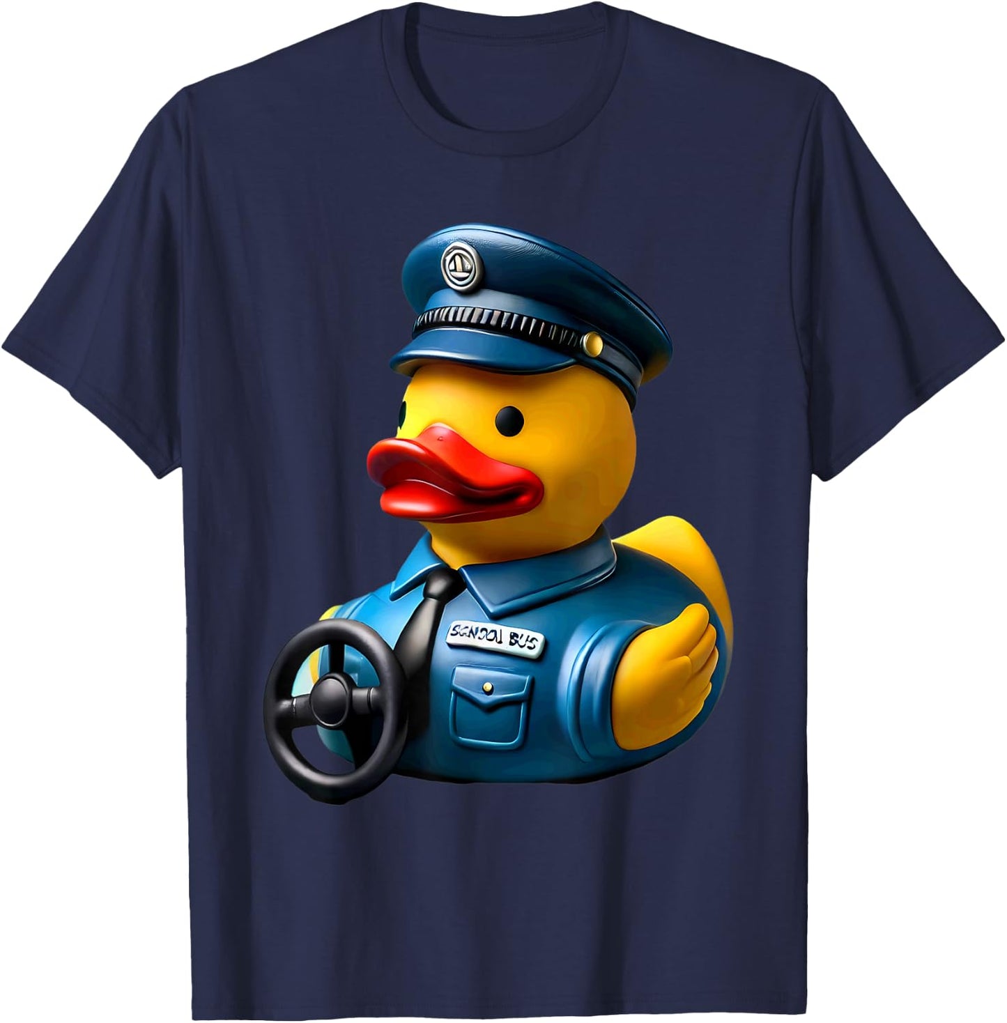 Rubber Duck School Bus Driver Ducky Duckie Men Women Kids T-Shirt - T-Shirt | Navy
