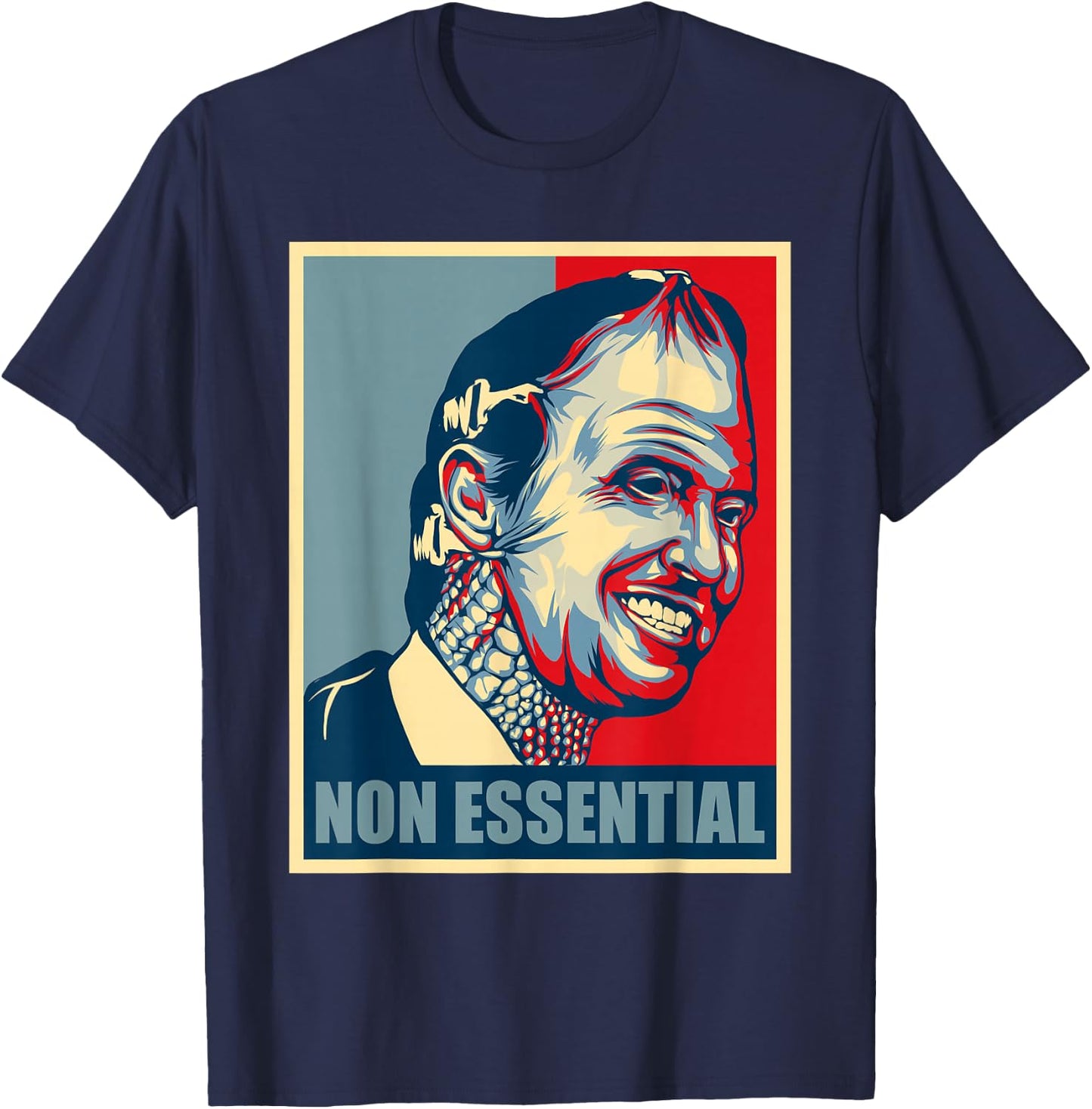 Funny Meme Anti Gavin Newsom Non Essential Lizard man T-Shirt - T-Shirt | Navy