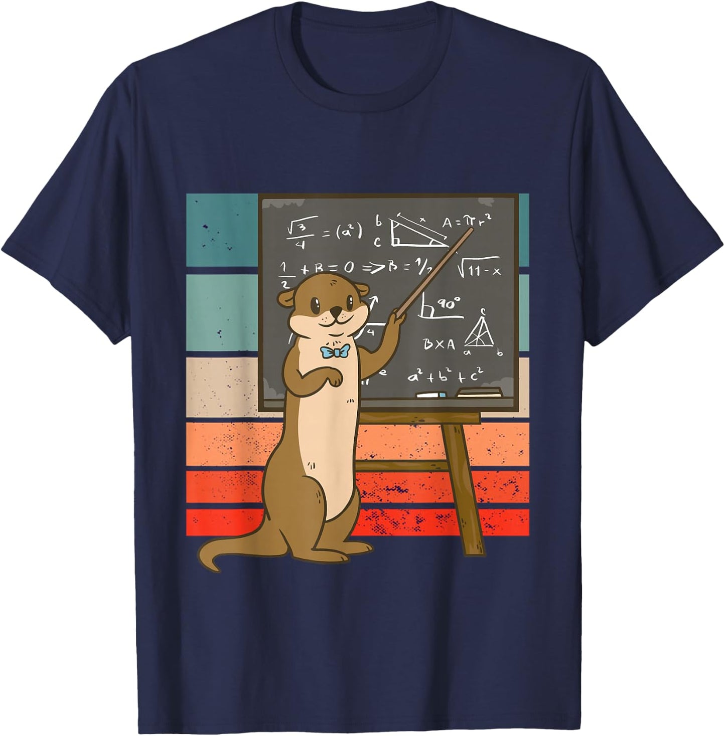 Otter Professor Teacher Teaching Maths Mathematics T-Shirt - T-Shirt | Navy