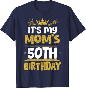 Happy It's My Mom's 50th Birthday 1975 50 Years Old T-Shirt - T-Shirt | Navy