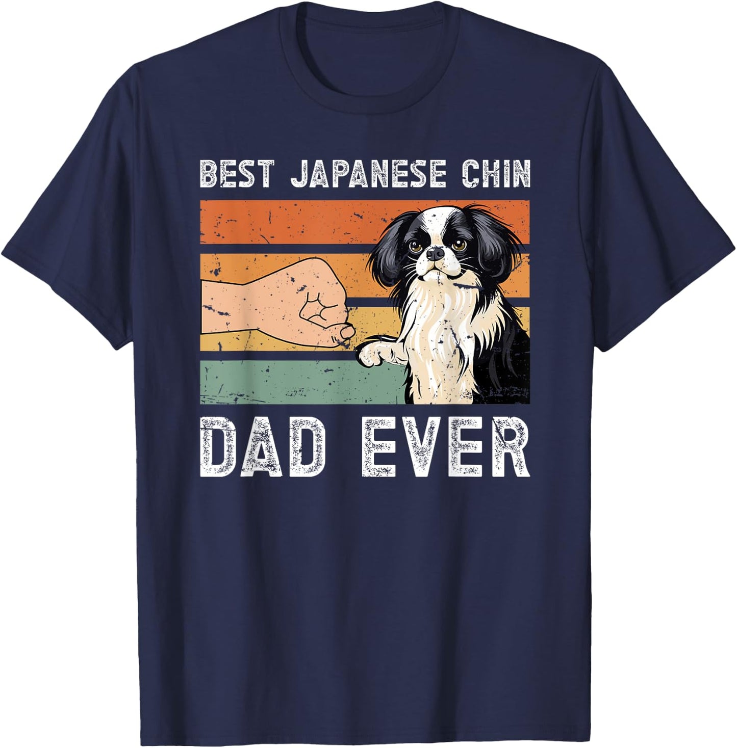 Best Japanese Chin Dad Ever Japanese Chin Owner T-Shirt - T-Shirt | Navy