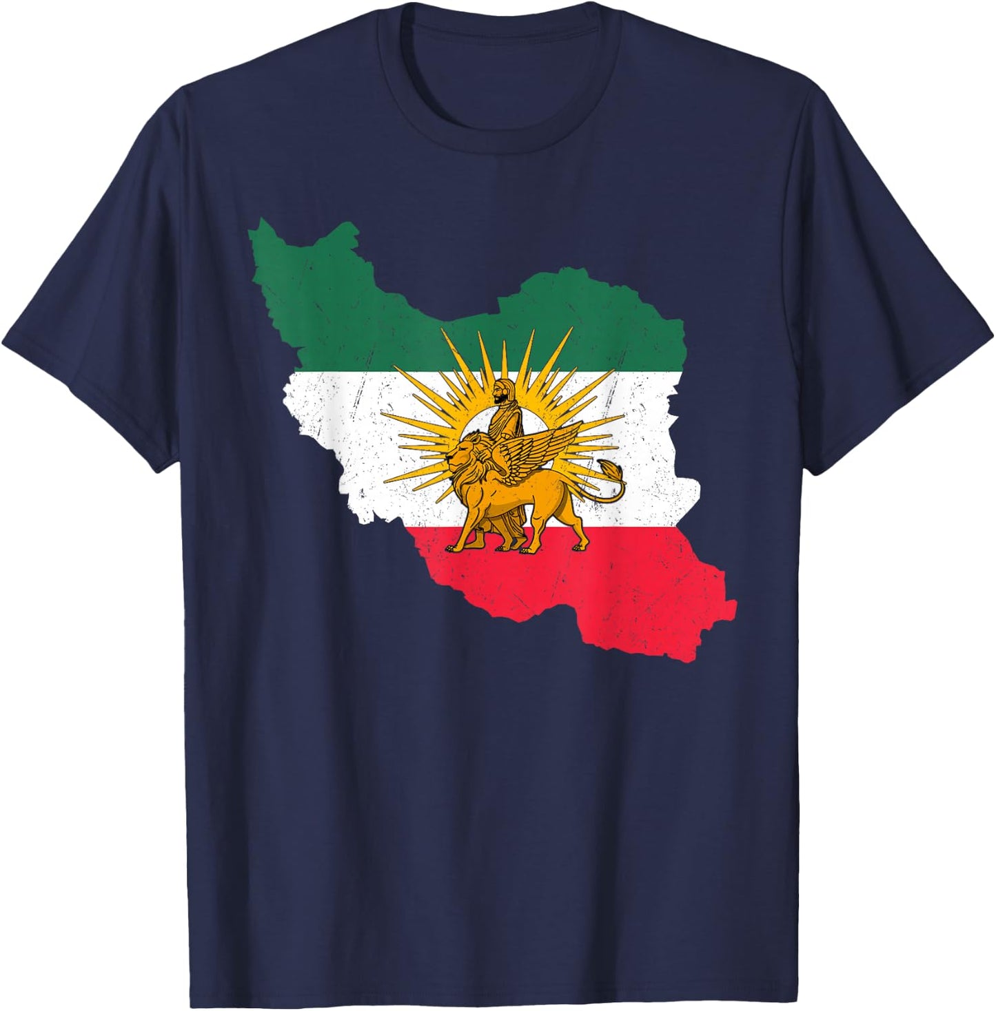Shir o Khorshid Iran Persia Persian Fars Iranian , black T-Shirt - T-Shirt | Navy