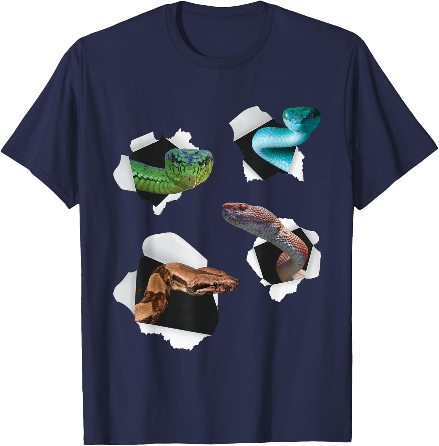 Different Type Of Snakes - Snake Lover Herpetology Zookeeper T-Shirt - T-Shirt | Navy