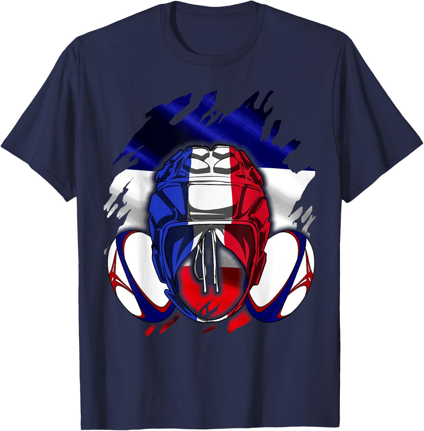 Rugby Shirt Player Child Man Flag Rooster Men Women , Black, S T-Shirt - T-Shirt | Navy