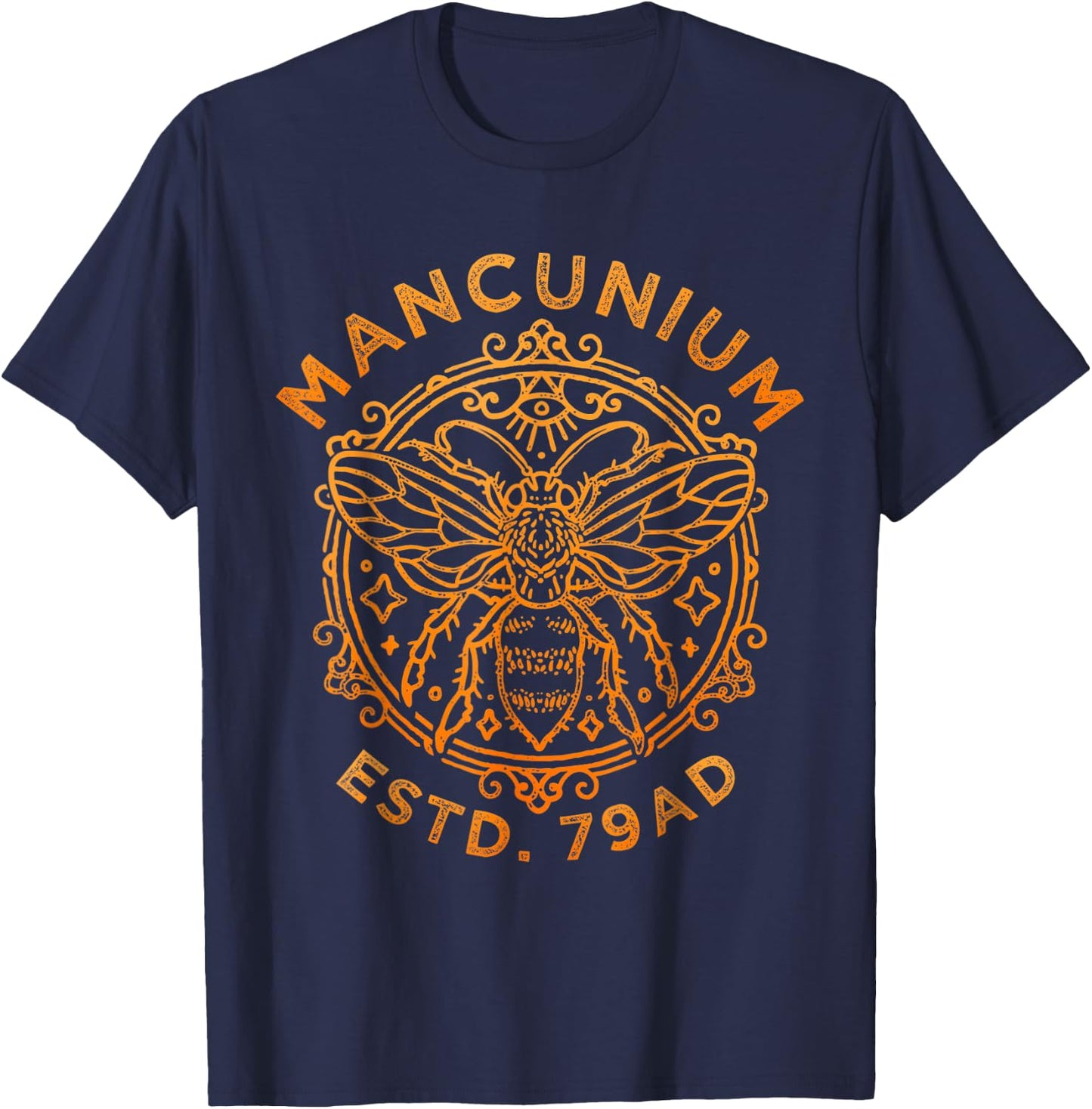 Mancunium 79AD, Manchester England, Worker Bee, Mancunian T-Shirt - T-Shirt | Navy
