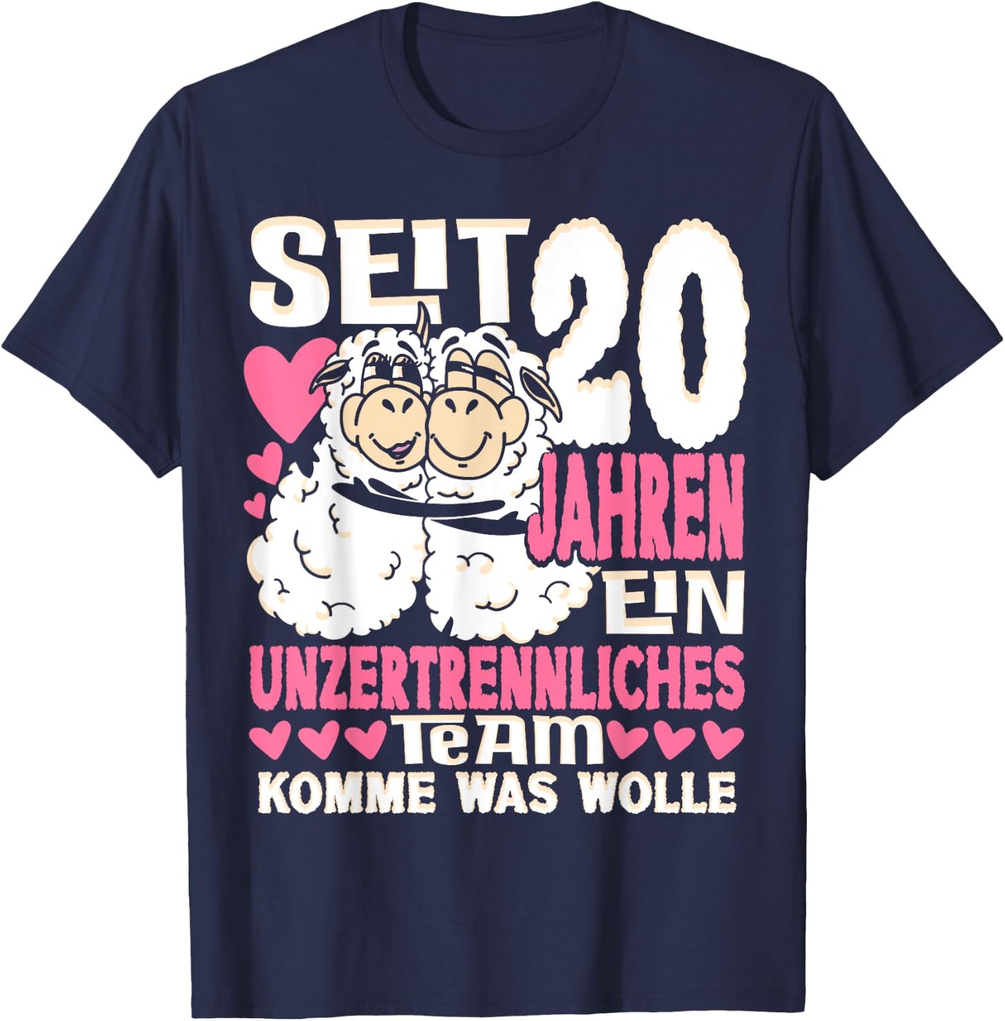 Porzellanhochzeit 20 Jahre Verheiratet Hochzeitstag T-Shirt - T-Shirt | Navy