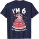 I'm 6 Birthday Axolotl Party 6th Birthday Kids Cute Axolotl T-Shirt - T-Shirt | Navy