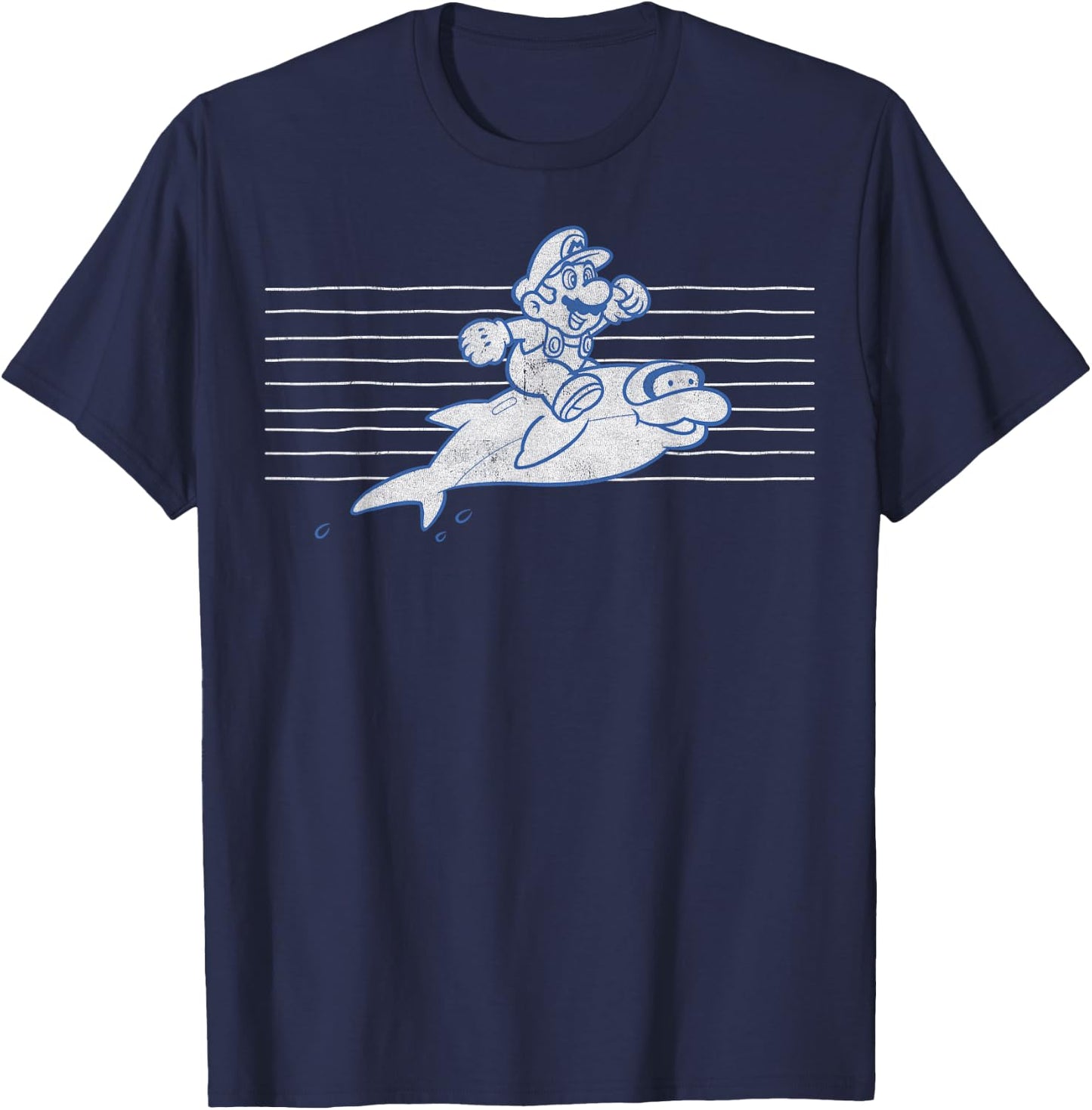 Nintendo Super Mario Swimming With Friends T-Shirt - T-Shirt | Navy