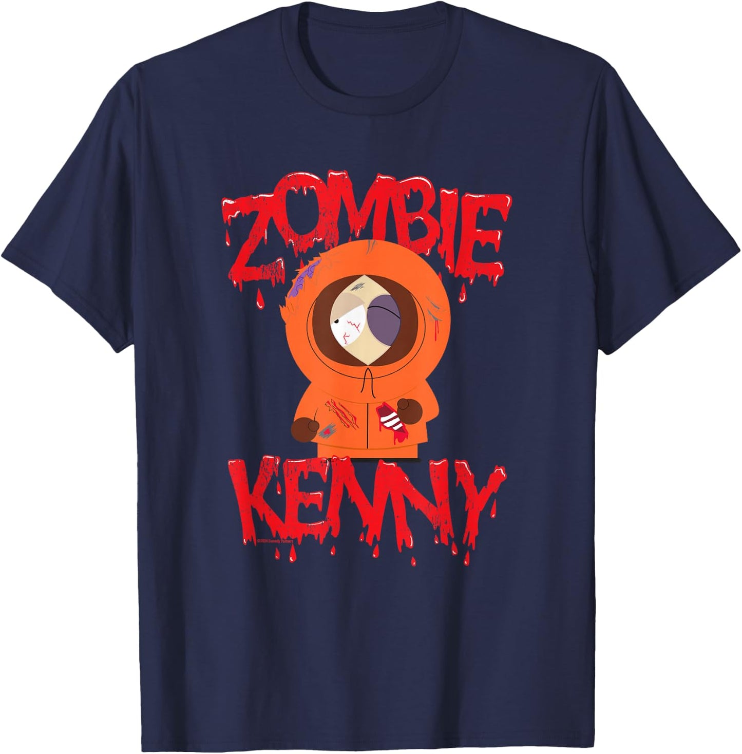 South Park Zombie Kenny , Black, S T-Shirt - T-Shirt | Navy