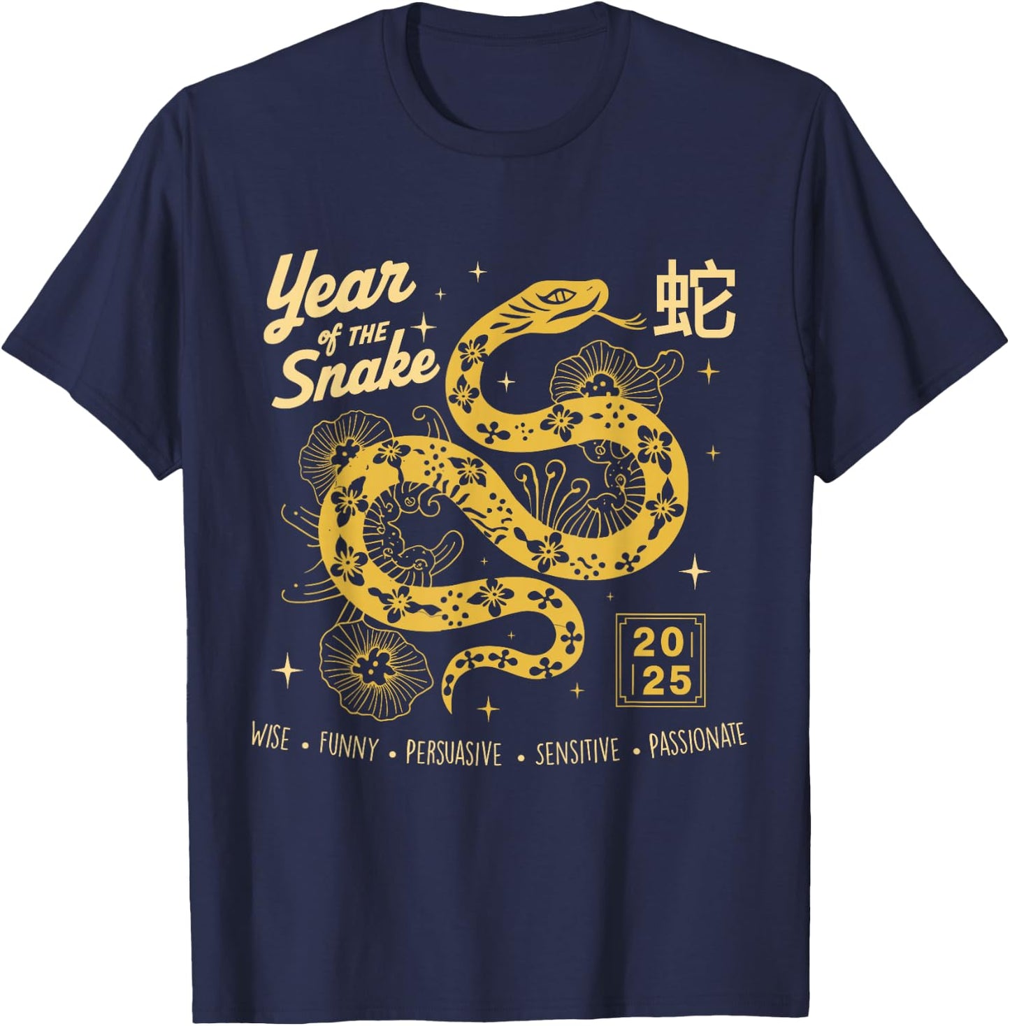 Happy Lunar Chinese New Year Of The Snake 2025 Zodiac Women T-Shirt - T-Shirt | Navy