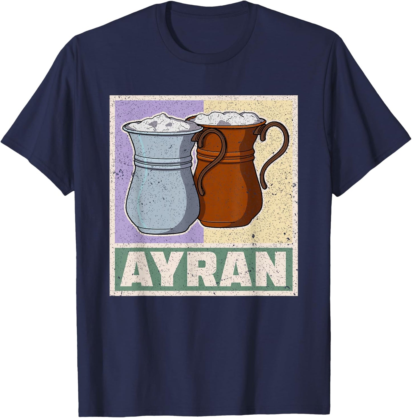 Ayran Turkey food national souvenir yogurt drink cuisine T-Shirt - T-Shirt | Navy
