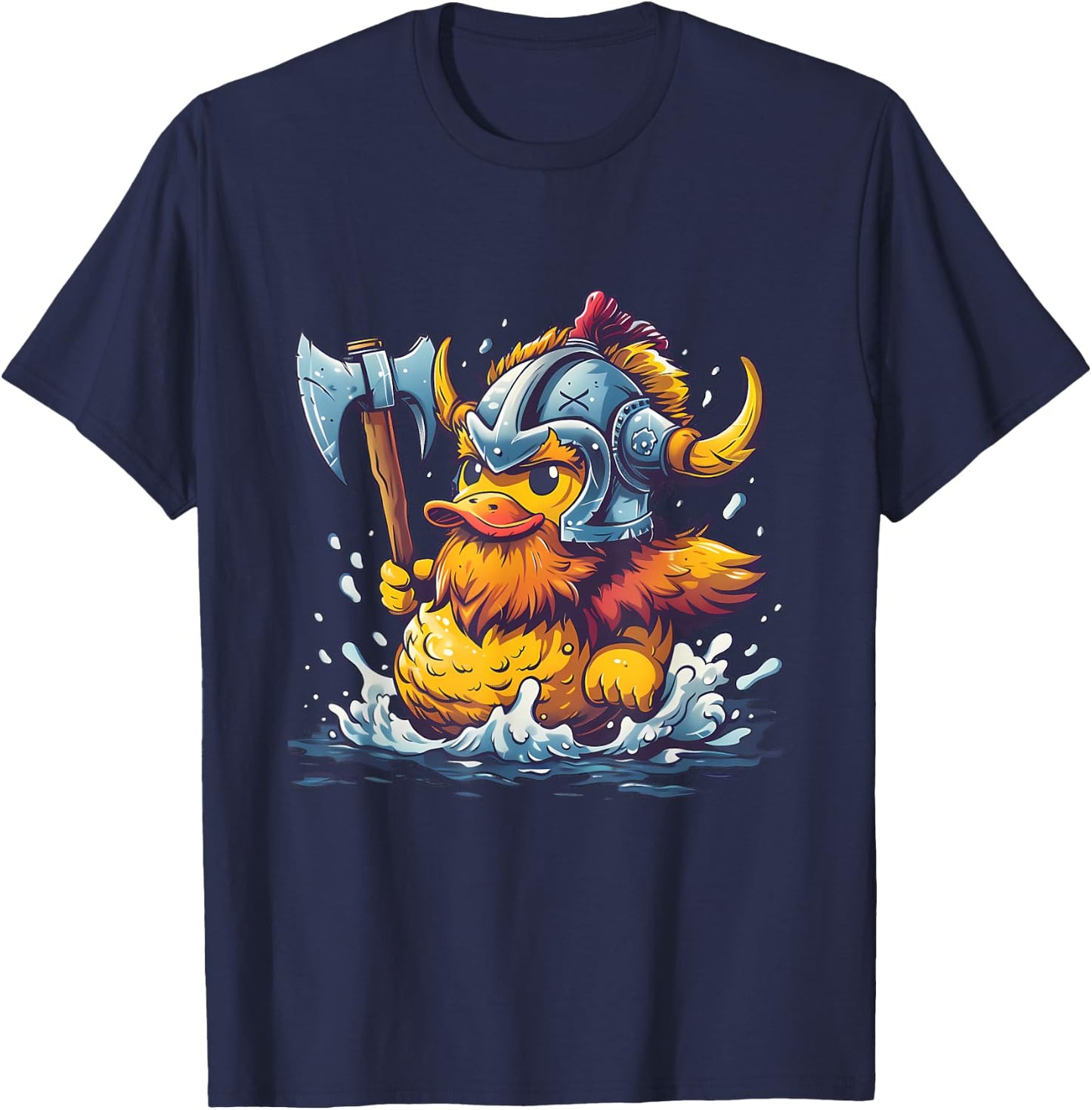 Rubber Duck Viking Helmet Rubber Duck T-Shirt - T-Shirt | Navy