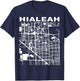 Florida Souvenir Hialeah City Street Map T-Shirt - T-Shirt | Navy