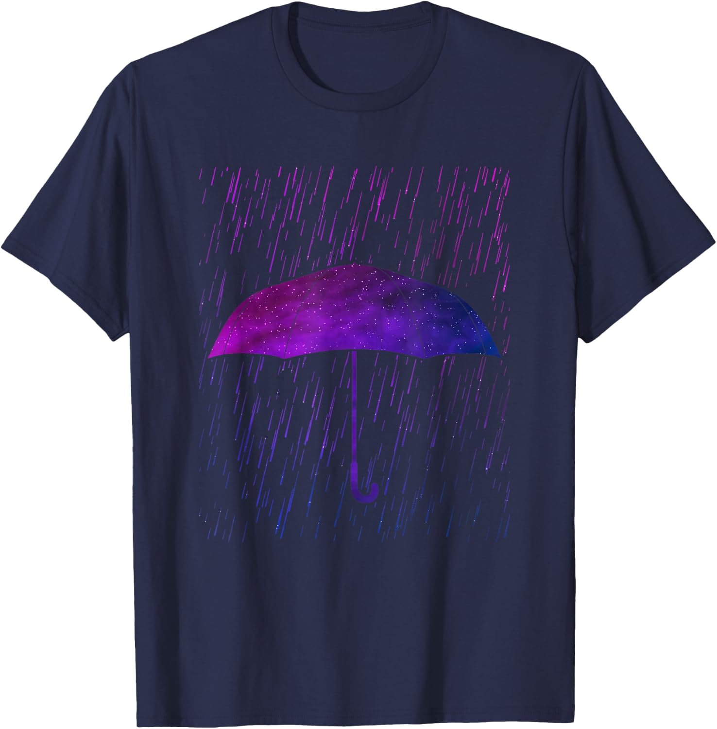 Umbrella Rain Purple Violet Favorite Color T-Shirt - T-Shirt | Navy