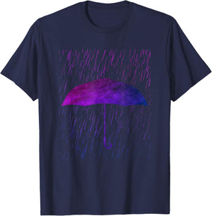 Umbrella Rain Purple Violet Favorite Color T-Shirt - T-Shirt | Navy