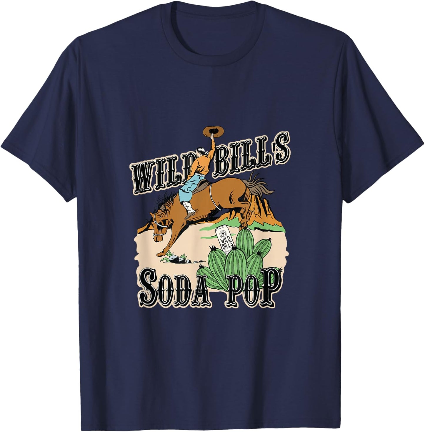 Buckin' Bronco Desert: Wild Bill's Classic Sarsaparilla T-Shirt - T-Shirt | Navy