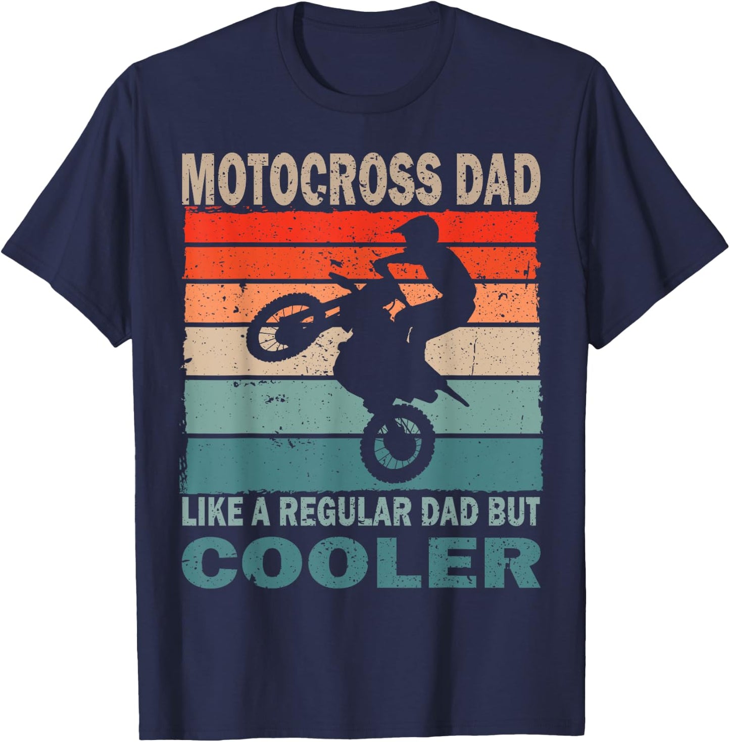 Retro vintage dirt bike dad motocross fan Father's Day T-Shirt - T-Shirt | Navy