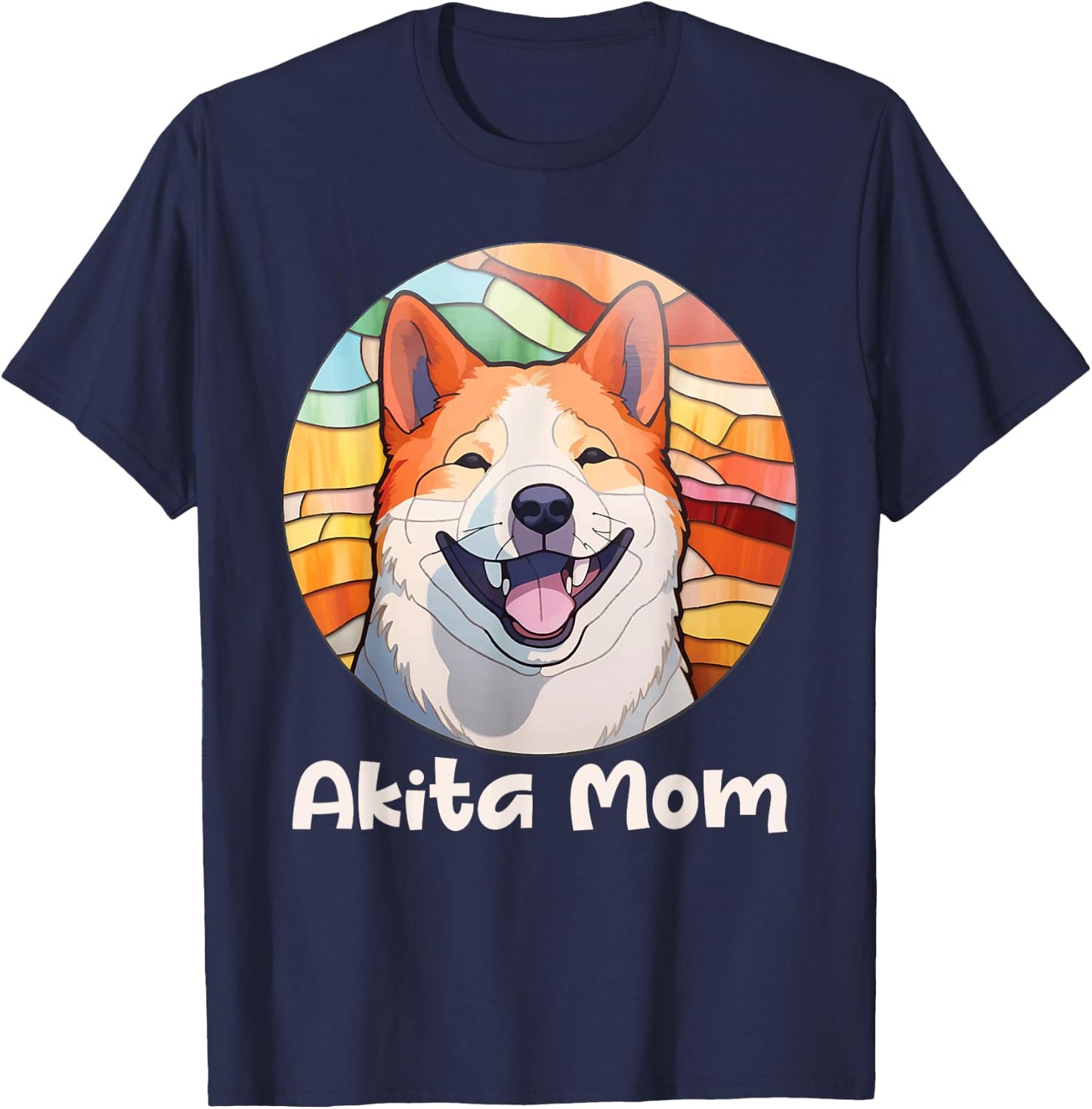 Akita Mom - Vintage Mother's Day Dog Lover Pet Trainer Women Kids T-Shirt - T-Shirt | Navy
